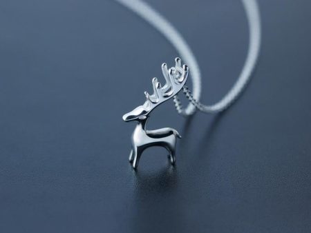 925 Silver Lovely Elk Necklace Supply