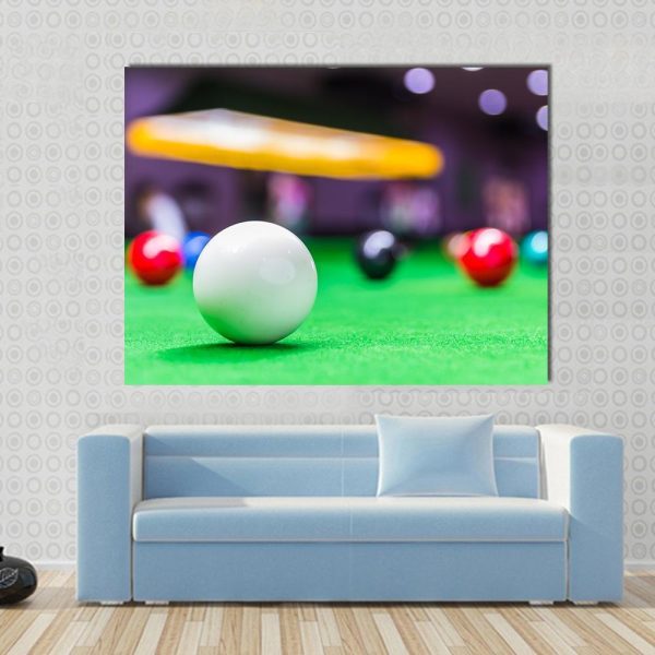 Snooker Ball On Snooker Table Canvas Wall Art For Sale