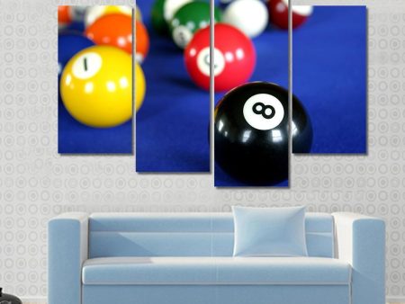 Pool Balls On Blue Pool Table Canvas Wall Art For Discount