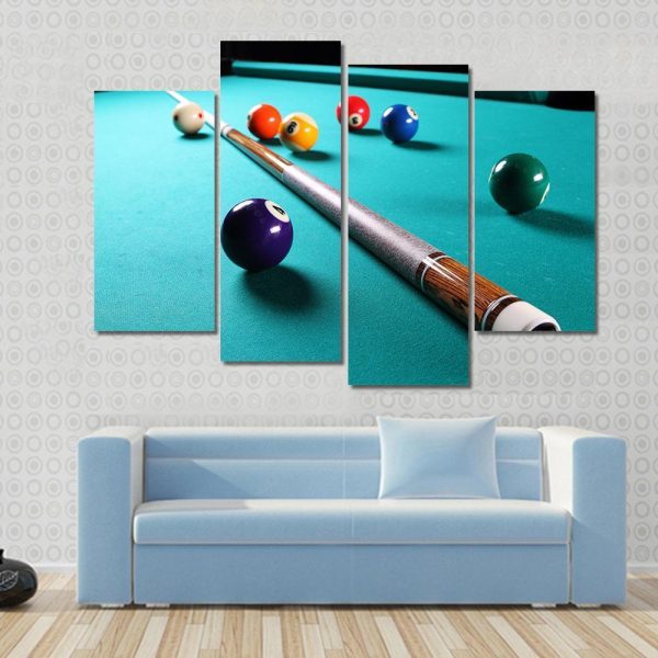 Billiard Table With Equipment Canvas Wall Art Online Hot Sale