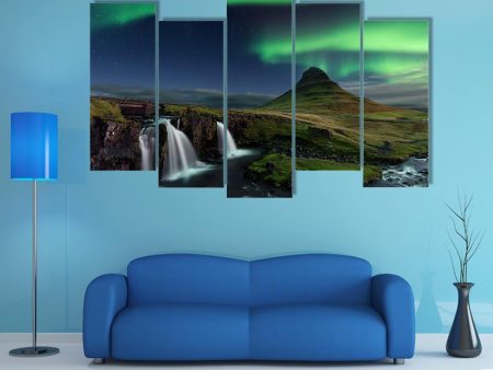 Northern Light At Mountain Canvas Wall Art Supply