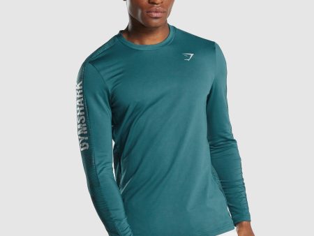 Gymshark Sport Long Sleeve Crew - Teal Online Sale