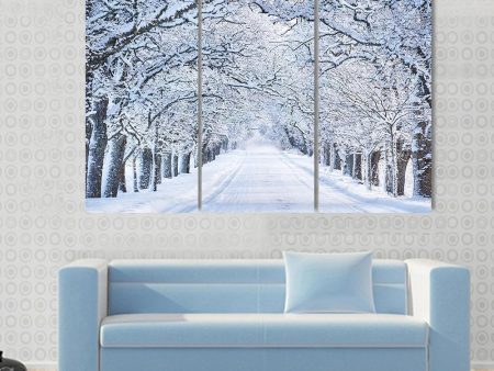 Alley In Snowy Morning Canvas Wall Art Online now