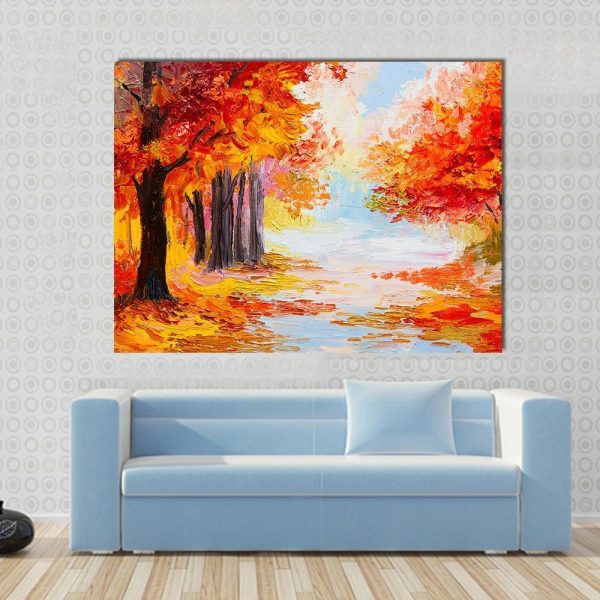 Abstract Autumn Forest Canvas Wall Art Sale