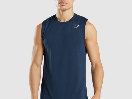 Gymshark Arrival Sleeveless Tee - Navy For Discount