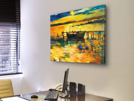 Abstract Of Boat & Jetty Canvas Wall Art Online Hot Sale