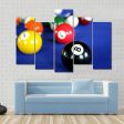 Pool Balls On Blue Pool Table Canvas Wall Art For Discount