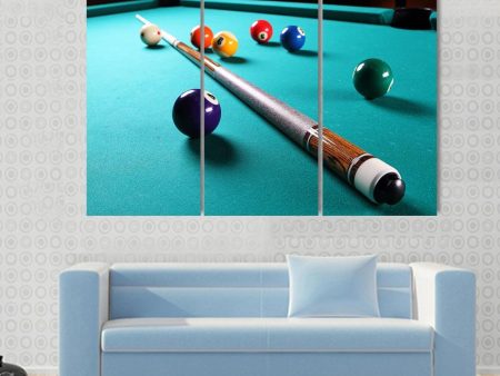 Billiard Table With Equipment Canvas Wall Art Online Hot Sale