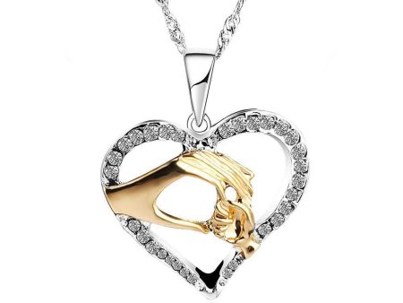 Crystal Studded Heart Mother-Daughter Always My Precious Baby Pendant Necklaces Online Sale