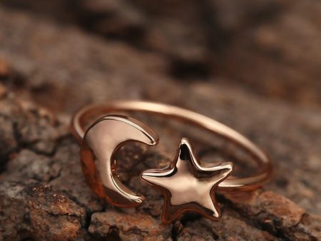 Crescent Moon and Star Adjustable Rings Online Sale