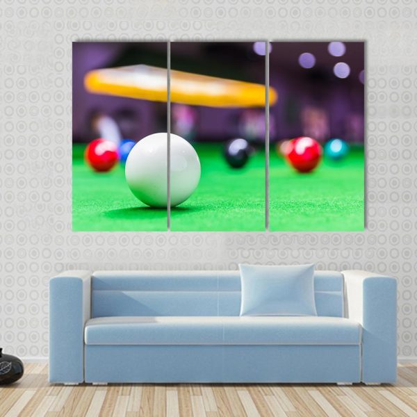 Snooker Ball On Snooker Table Canvas Wall Art For Sale