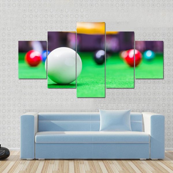 Snooker Ball On Snooker Table Canvas Wall Art For Sale