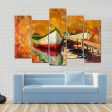 Abstract Boat & Jetty Canvas Wall Art For Sale