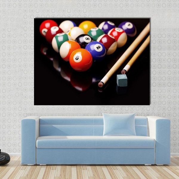 Snooker Equipment Canvas Wall Art Cheap