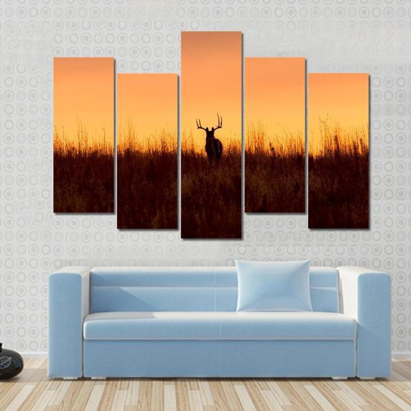 Whitetail Buck In The Sunrise Canvas Wall Art Discount