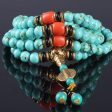 108 Natural Turquoise Bead Wrist Mala Bracelets Online Sale