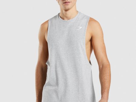 Gymshark Critical 2.0 Drop Arm Tank - Light Grey Marl For Discount