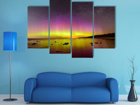 Northern Lights Over Baltic Sea Canvas Wall Art Cheap