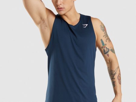 Gymshark Arrival Tank - Navy For Cheap