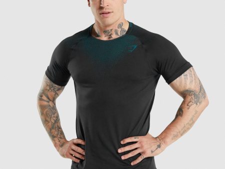 Gymshark Apex Contrast T-Shirt - Black Teal Supply