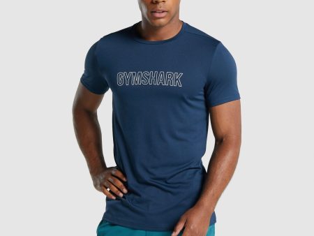 Gymshark Arrival Graphic T-Shirt - Navy Discount