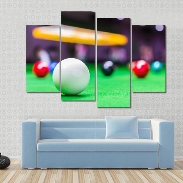 Snooker Ball On Snooker Table Canvas Wall Art For Sale