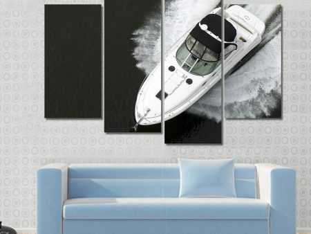 Aerial View Of Speedboat Canvas Wall Art Supply