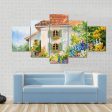 Abstract House In Flower Garden Canvas Wall Art For Cheap