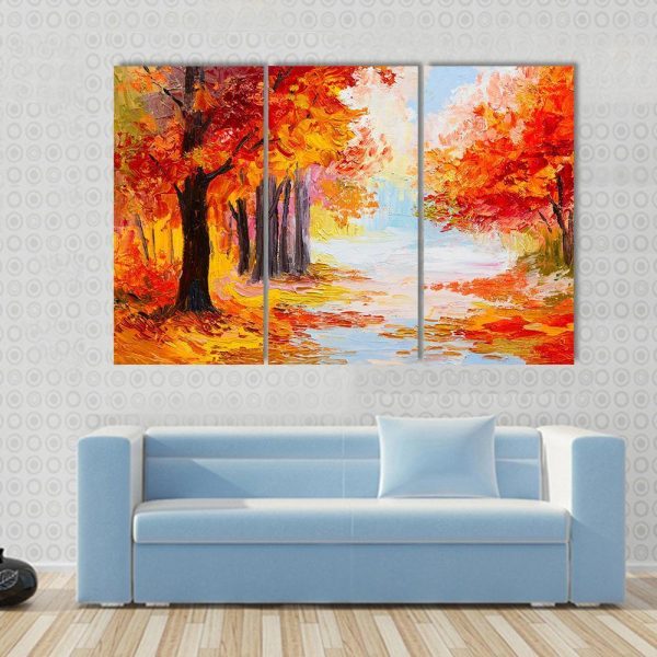 Abstract Autumn Forest Canvas Wall Art Sale