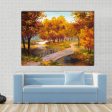 Autumn Forest & Bridge Canvas Wall Art Hot on Sale