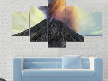 Active Volcano Belches Smoke Canvas Wall Art Supply