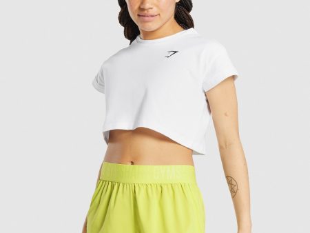 Gymshark Pre-Workout Graphic Crop Tee - White Online now