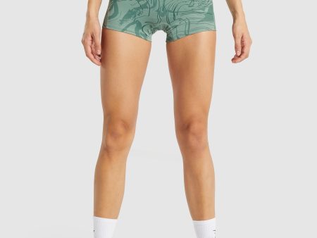 GS Power Support Shorts - Green Print For Discount