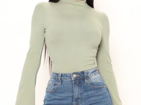 Josie Bell Sleeve Top - Sage Online Hot Sale