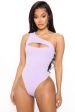 She s Cutting Edge One Shoulder Bodysuit - Lavender on Sale