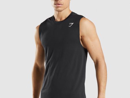 Gymshark Arrival Sleeveless Tee - Black on Sale