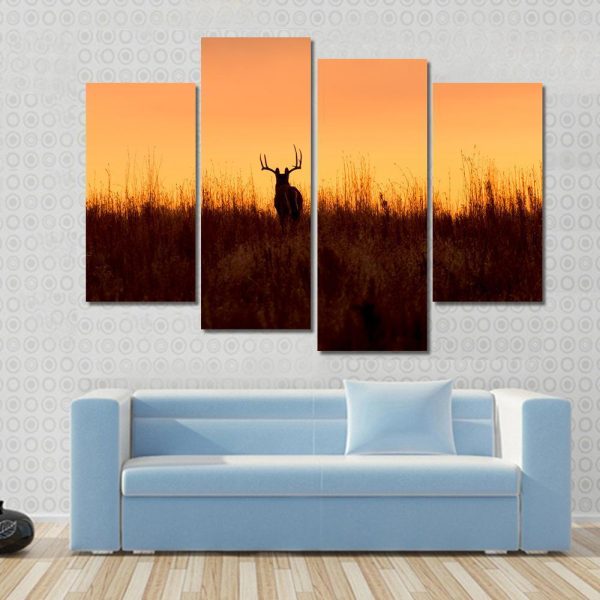 Whitetail Buck In The Sunrise Canvas Wall Art Discount