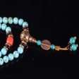 108 Natural Turquoise Bead Wrist Mala Bracelets Online Sale