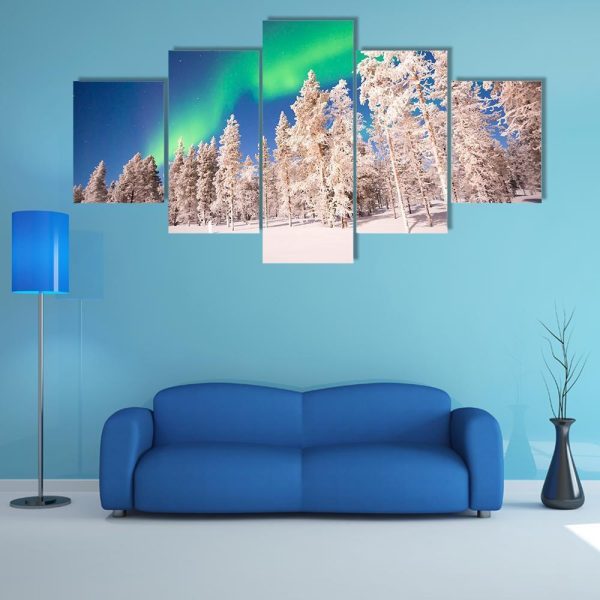 Aurora Borealis In Lapland Finland Canvas Wall Art Sale