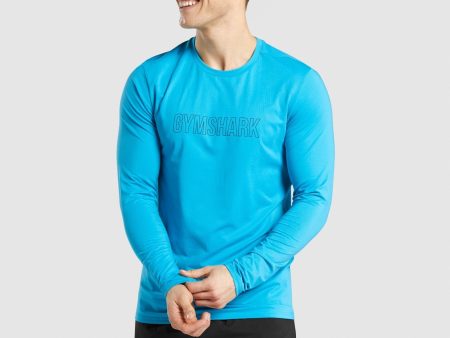 Gymshark Arrival Graphic Long Sleeve T-Shirt - Blue For Sale