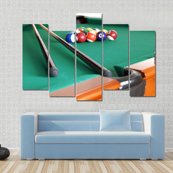 Snooker Balls & Cue Canvas Wall Art Fashion