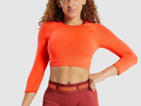 Gymshark Apex Seamless Crop Top - Orange Online