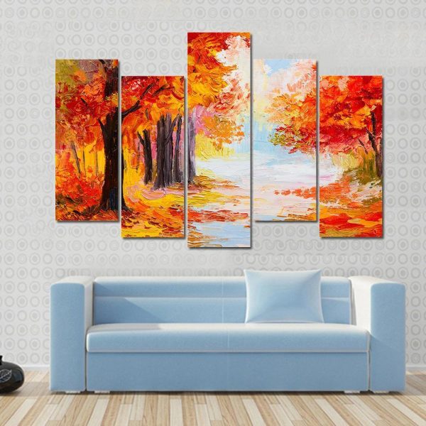 Abstract Autumn Forest Canvas Wall Art Sale