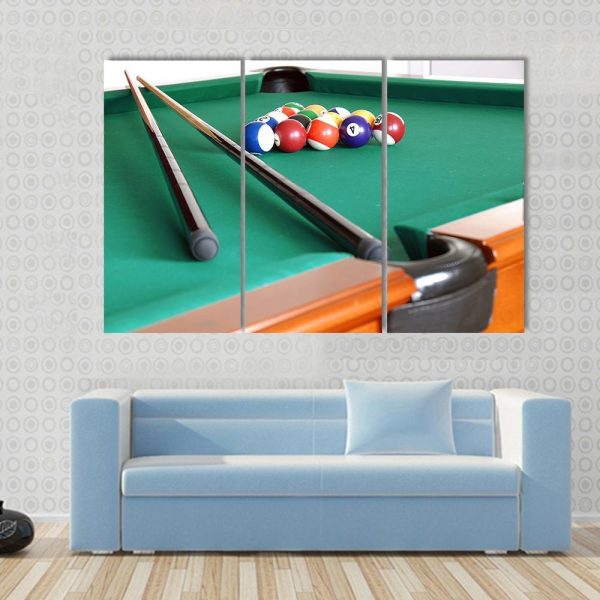 Snooker Balls & Cue Canvas Wall Art Fashion