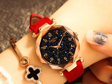 Grinded Belt Starry Sky Women s Watches Sale