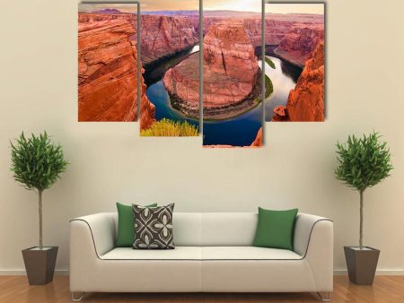 Amazing Sunset At Horseshoe Bend Canvas Wall Art on Sale