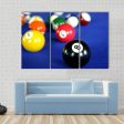 Pool Balls On Blue Pool Table Canvas Wall Art For Discount