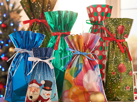 Drawstring Christmas Gift Bags(15 Sets) Discount