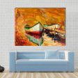 Abstract Boat & Jetty Canvas Wall Art For Sale