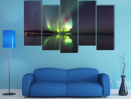 Northern Lights Over Skagsanden Beach Canvas Wall Art on Sale